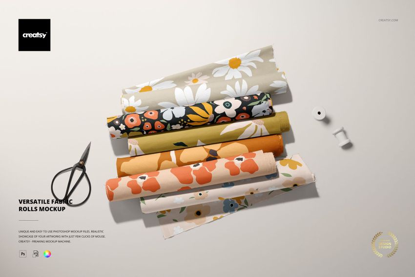 Versatile Fabric Rolls Mockup - mockup screenshot 1