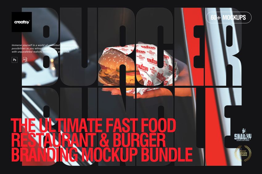 The Ultimate Fast Food Restaurant & Burger Branding Mockup Bundle - mockup screenshot 1