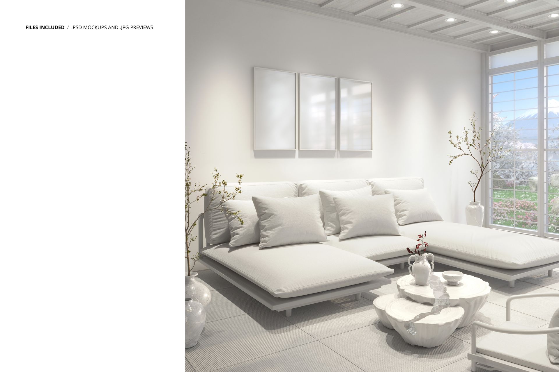 Japanese Interior with Sofa Mockup - mockup screenshot 2