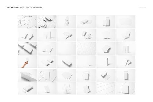 Set of tarot card mockups displayed in a grid, showing various white card shapes and arrangements on a light background.