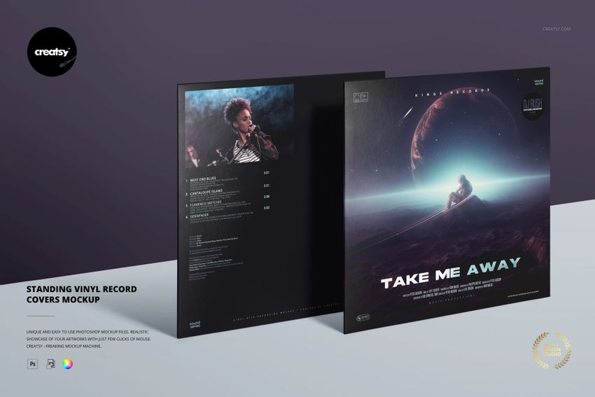 Standing Vinyl Record Covers Mockup - mockup screenshot 1
