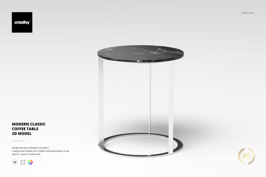 Modern Classic Coffee Table 3D Model - mockup screenshot 1