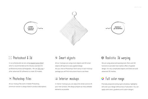 Muslin swaddle blanket attached to a circular wooden teether, displayed in a PSD mockup with a light grid design.