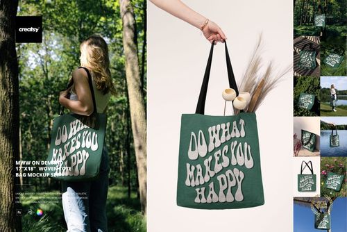 MWW on Demand 17'x18' Woven Tote Bag Mockup Set - mockup preview 1