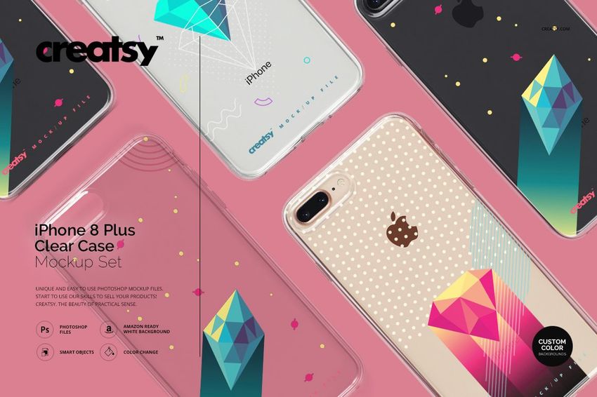 iPhone 8+ Clear Case Mockup Set - mockup screenshot 1