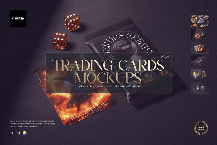 Trading Cards Mockup Set v.4 - mockup screenshot 1