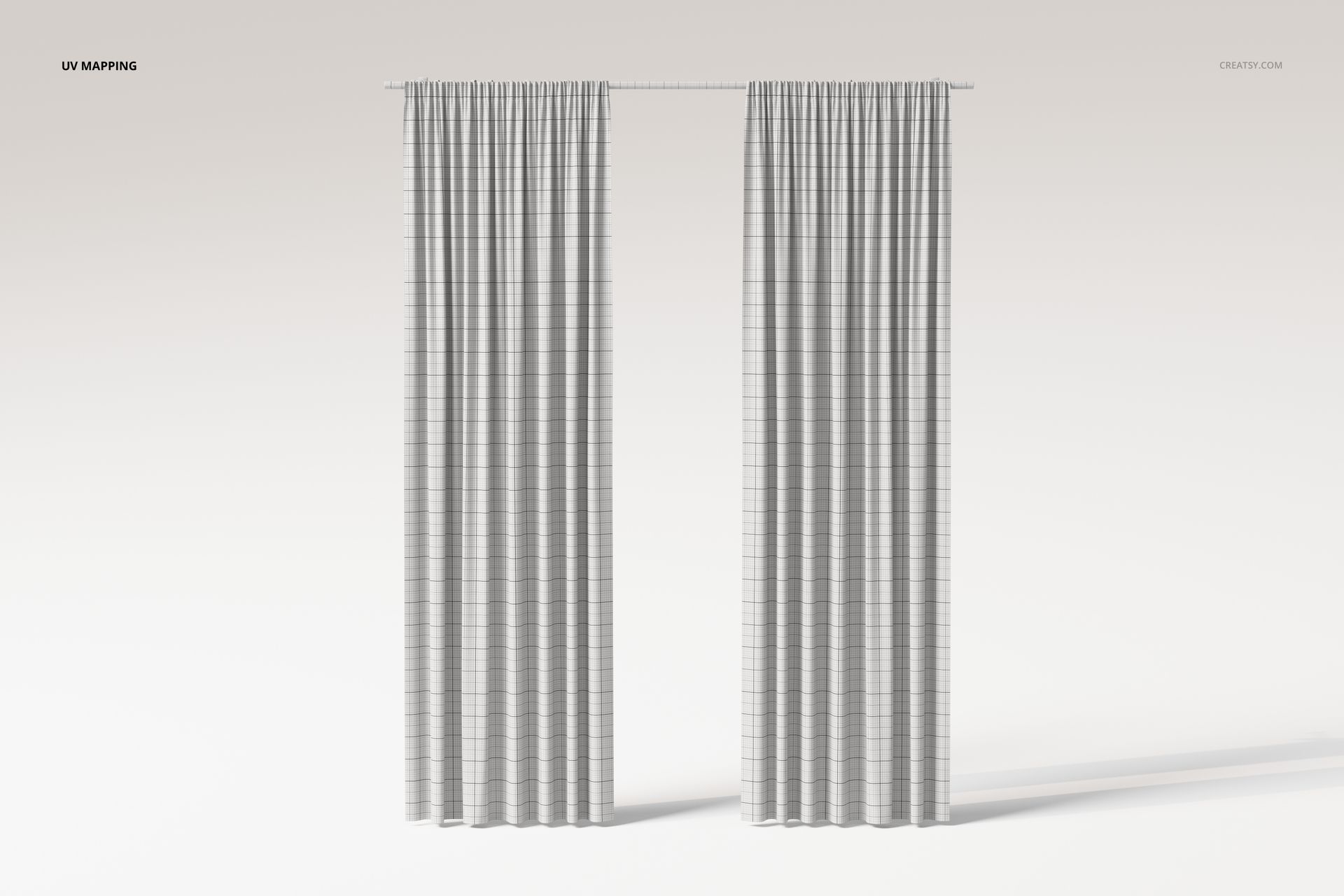 Pencil Pleat Curtains 3D Model - mockup screenshot 4