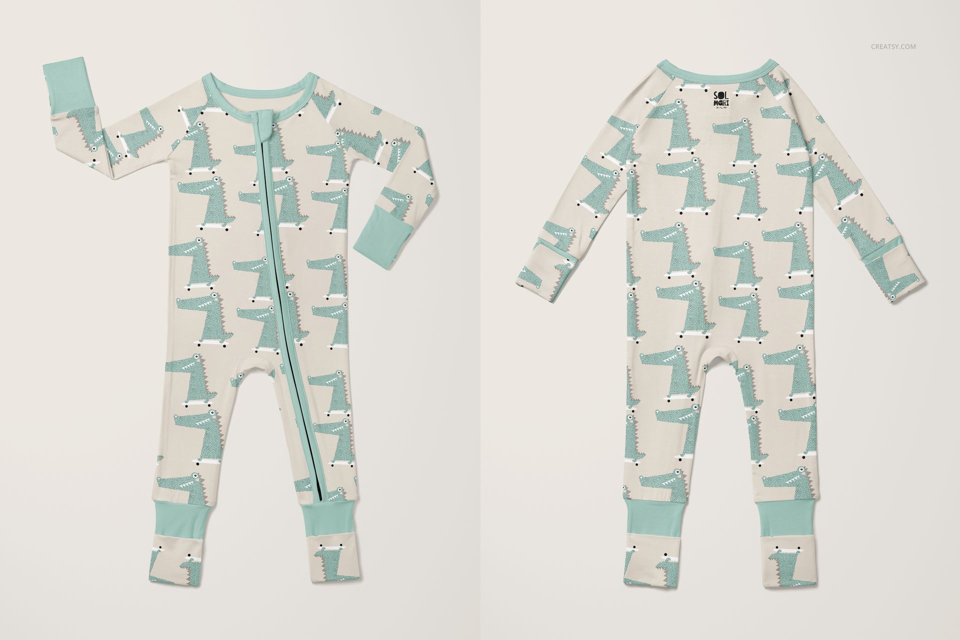 Zip Up Baby Pajama Mockup Set - mockup screenshot 5