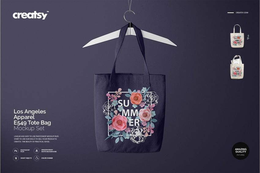 Polyester Tote Bag Mockup Set - mockup screenshot 1