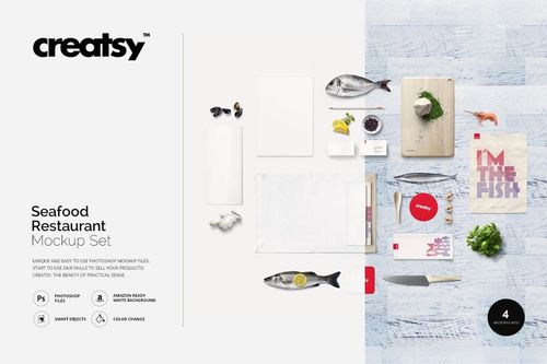 Seafood Restaurant Mockup Set - mockup preview 1