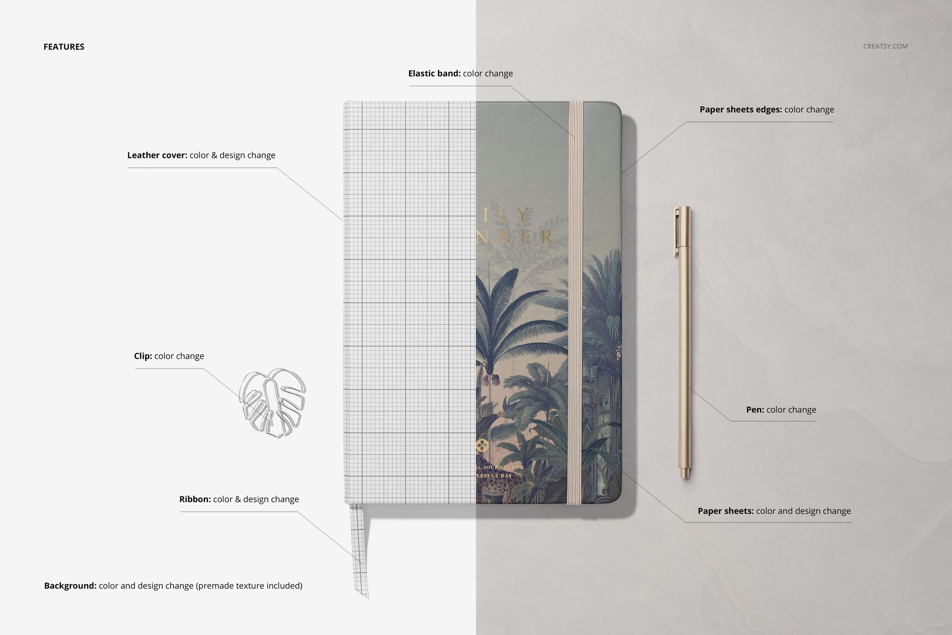 Leather Notebook Mockup Set - mockup screenshot 3
