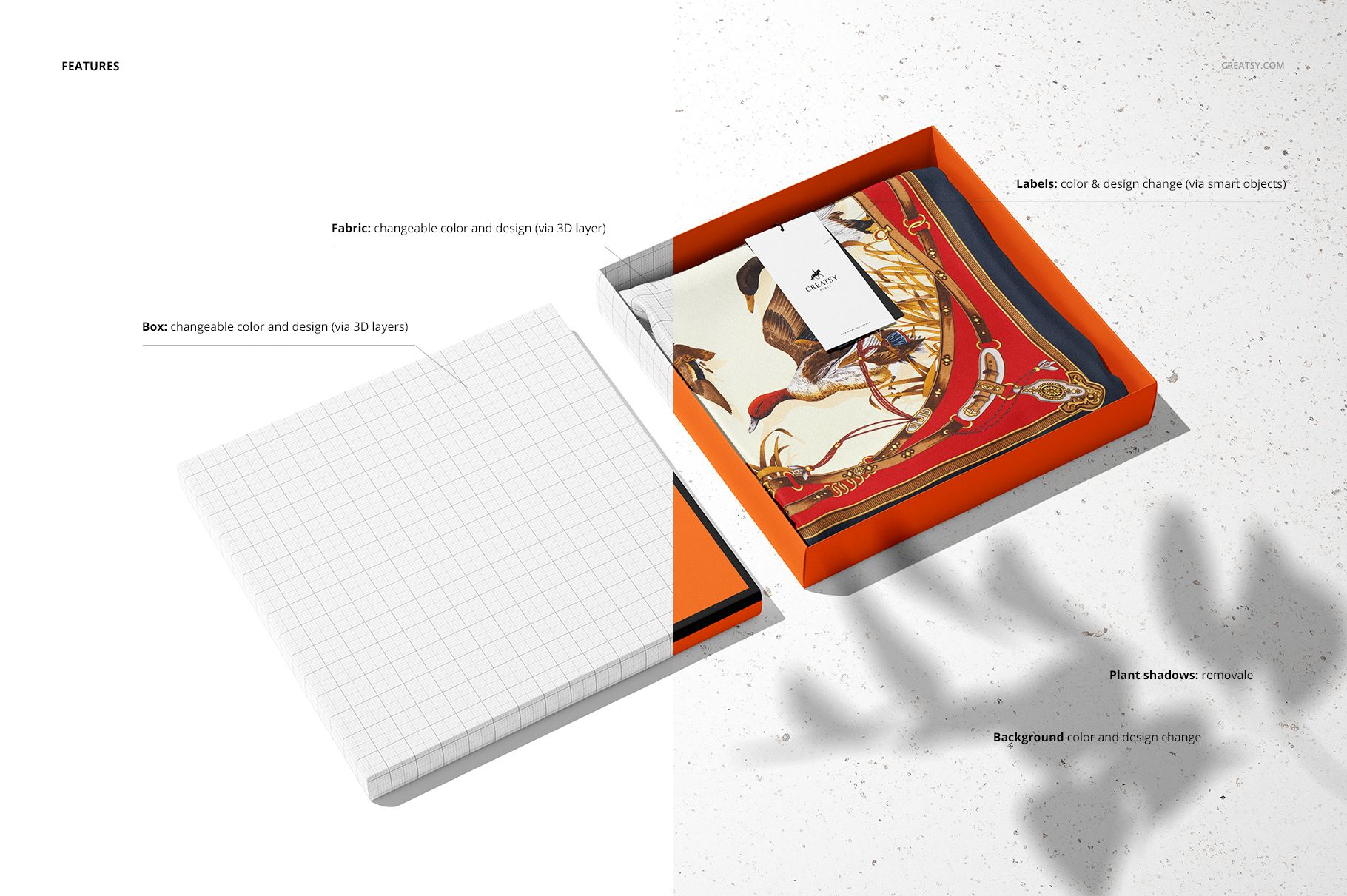 Silk Scarf Box Mockup Set - mockup screenshot 3