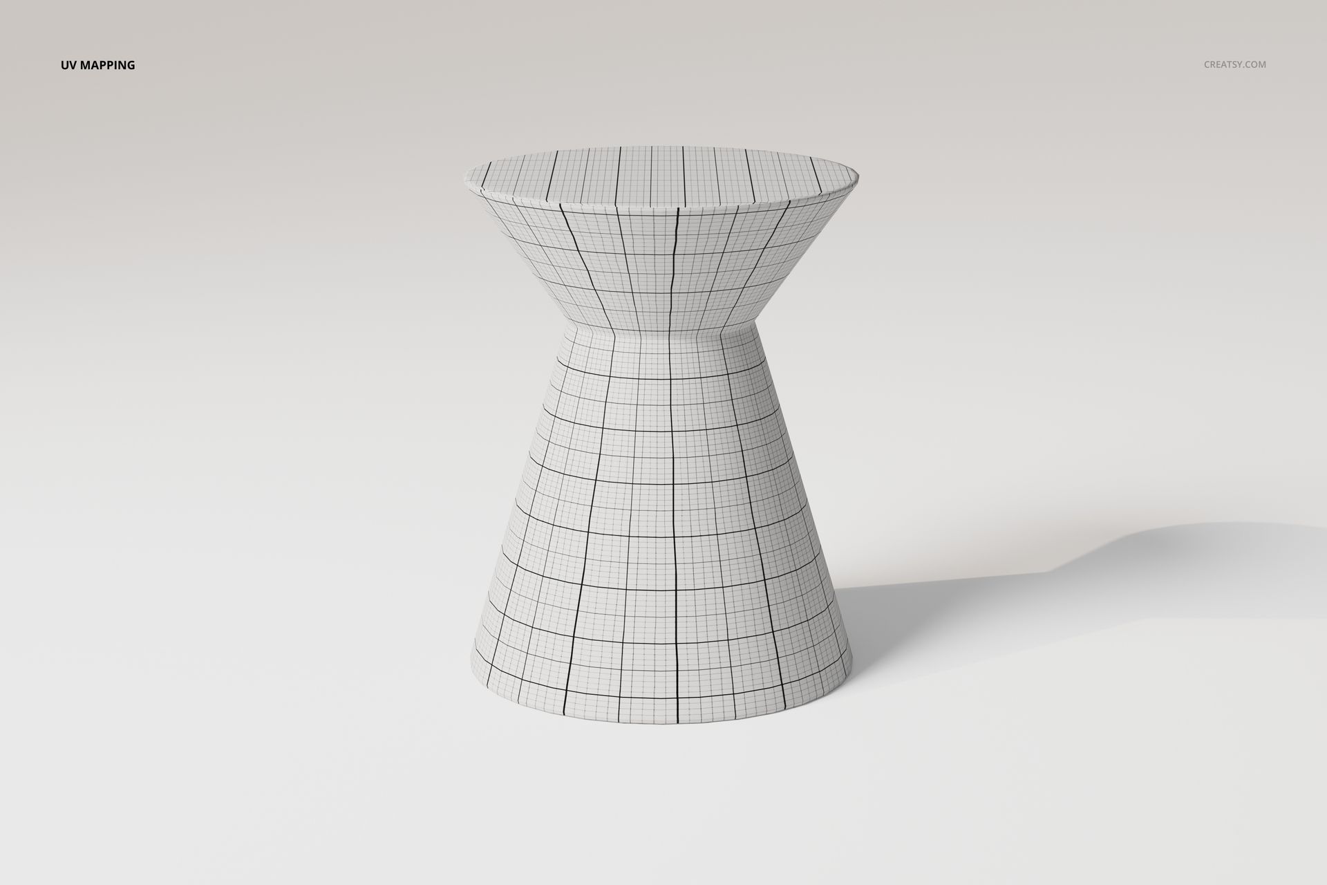 Modern Hourglass End Table 3D Model - mockup screenshot 3