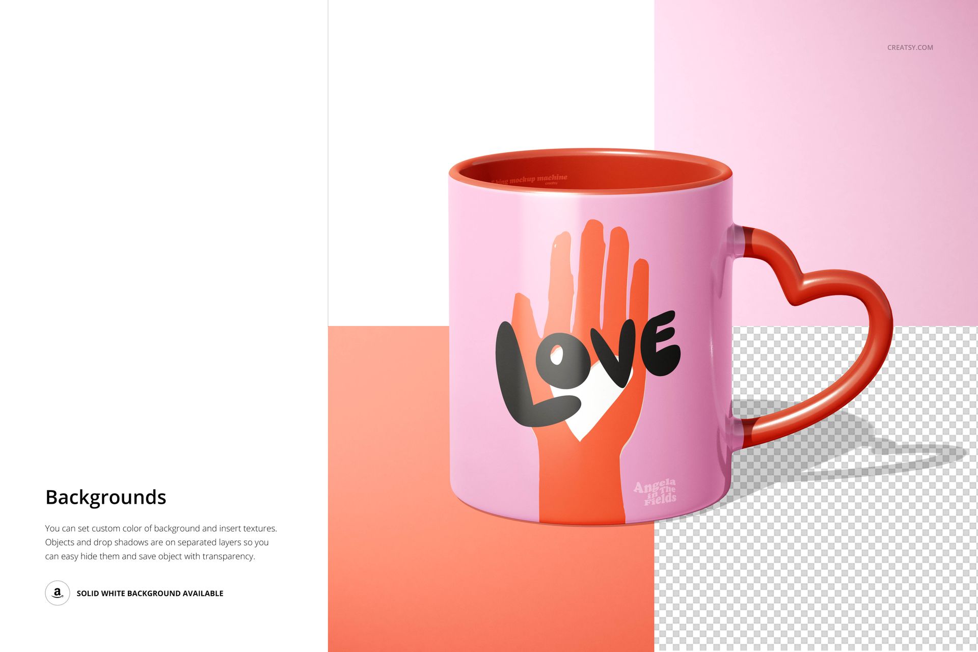 Heart-Shaped Handle Mug Mockup Set - mockup screenshot 8