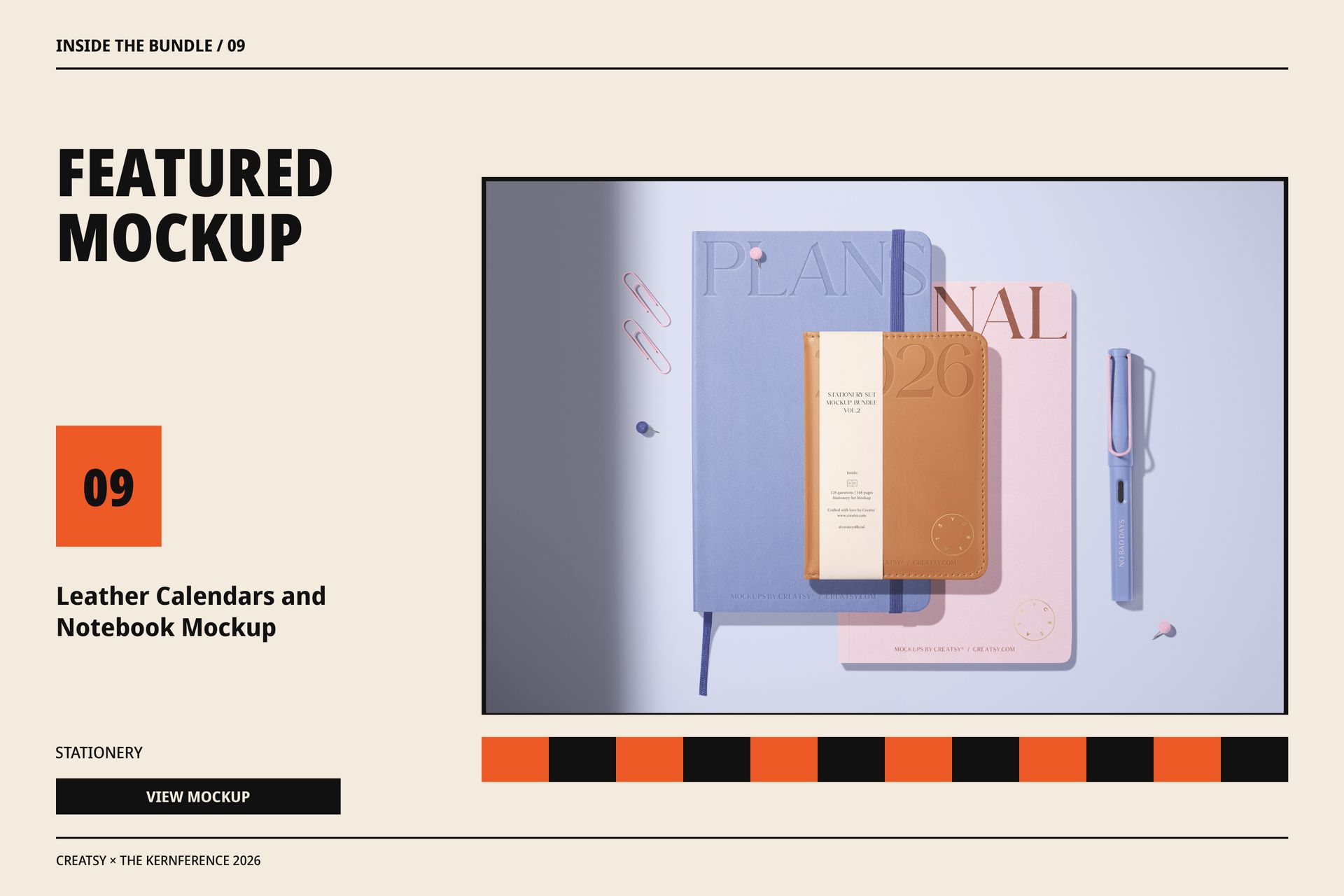 Leather Calendars and Notebook Mockup