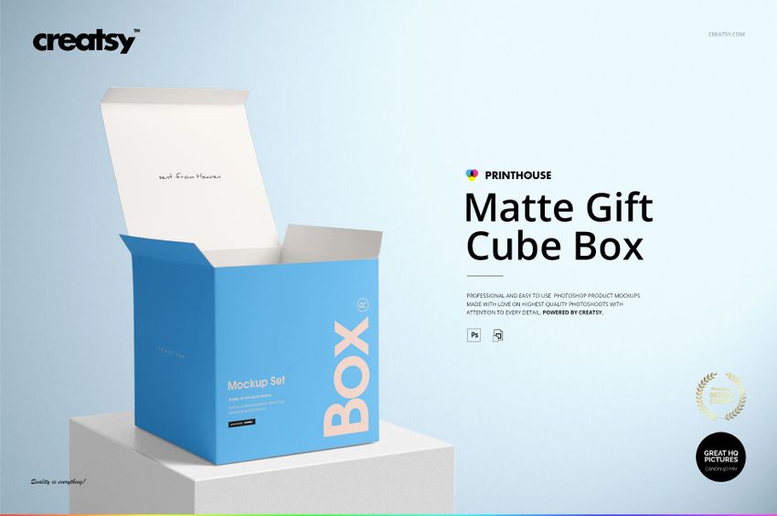 Matte Gift Square Box Mockup Set - mockup screenshot 1