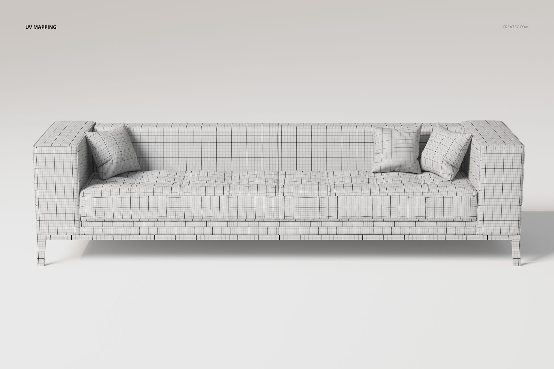 Extra Long Loft Style Sofa 3D Model - mockup screenshot 5