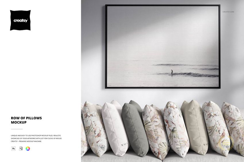 Row of Pillows Mockup - mockup screenshot 1