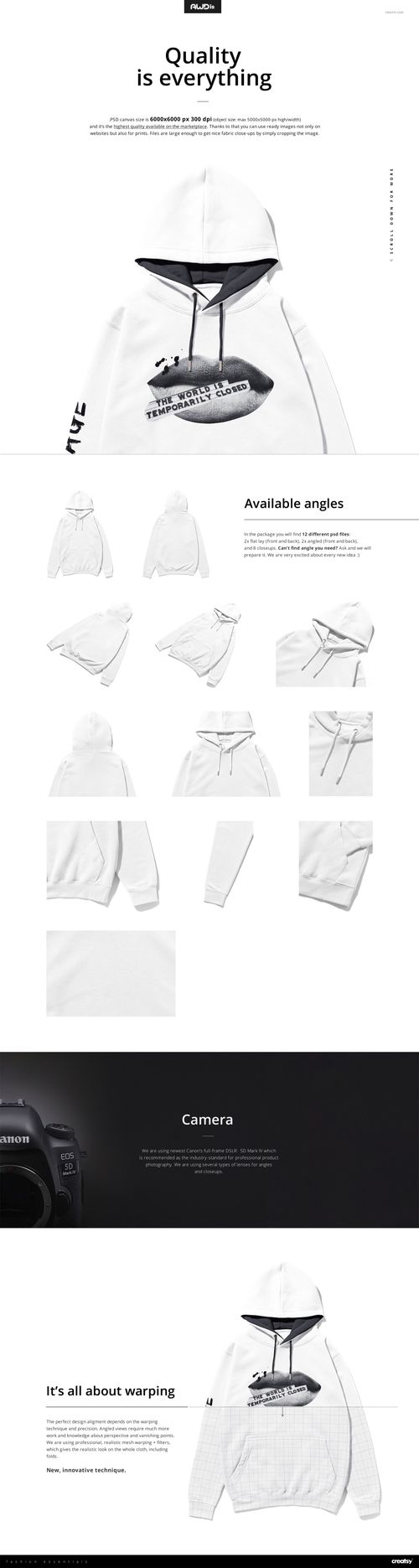 Front view of a white adult hoodie mockup with a zipper, displayed flat with a pair of gray sneakers placed on top.