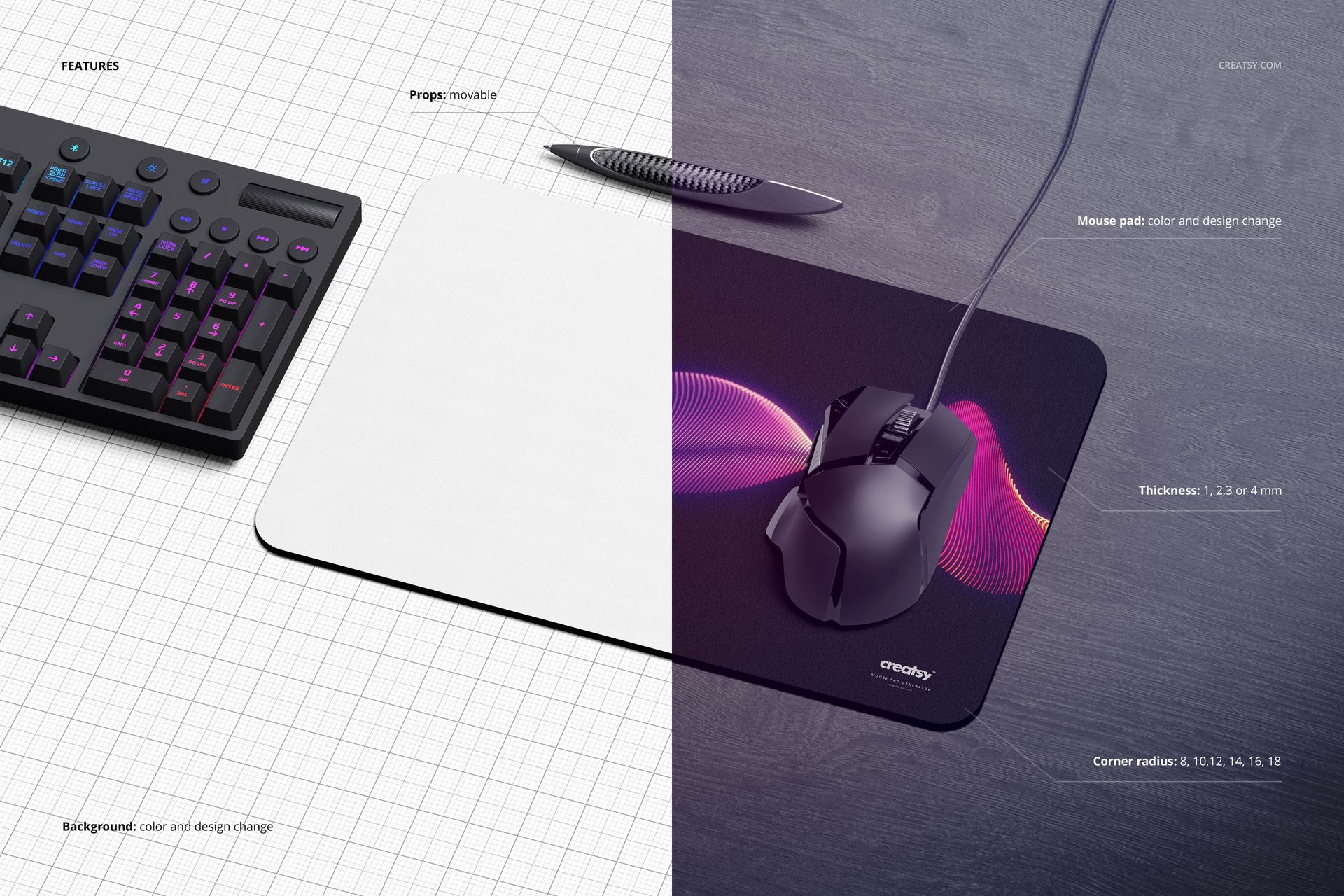 Mouse Pad Mockup Generator (gaming edition) - mockup screenshot 3
