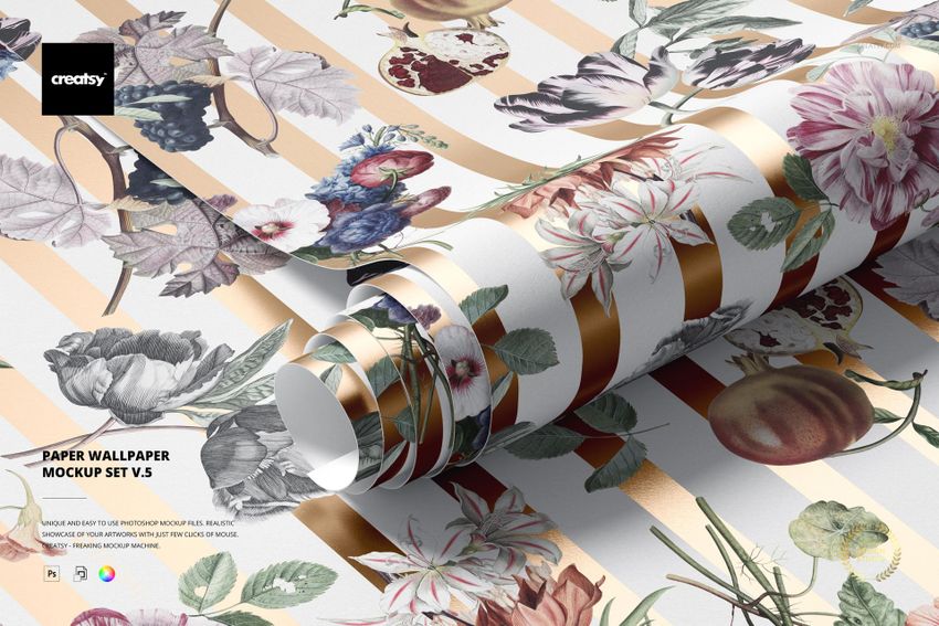 Paper Wallpaper Mockup Set v.5 - mockup screenshot 1