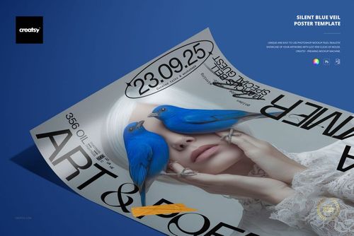 Silent Blue Veil Poster Template - mockup preview 1