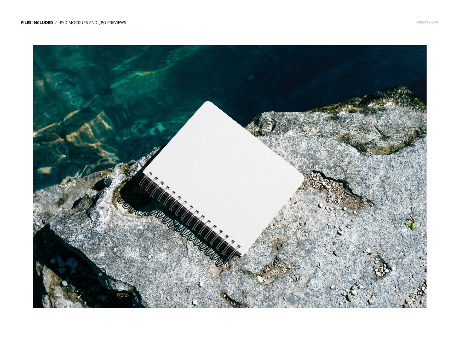 Spiral Planner on the Rocky Shore Mockup - mockup screenshot 2