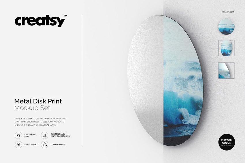 Metal Disk Print Mockup Set - mockup screenshot 1