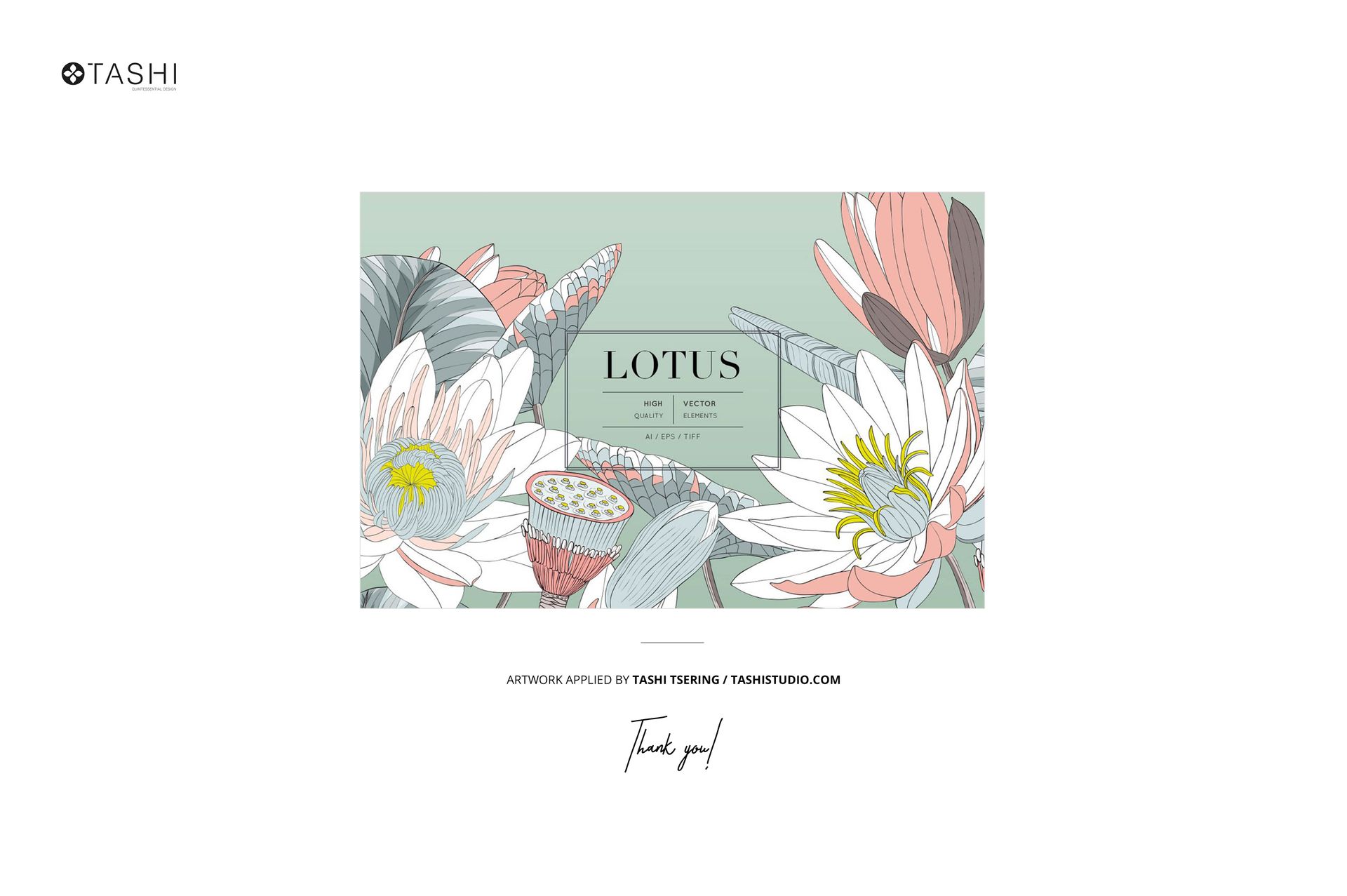 Fabric bolt mockup featuring a pastel floral pattern with lotus flowers and leaves, shown from a front view.