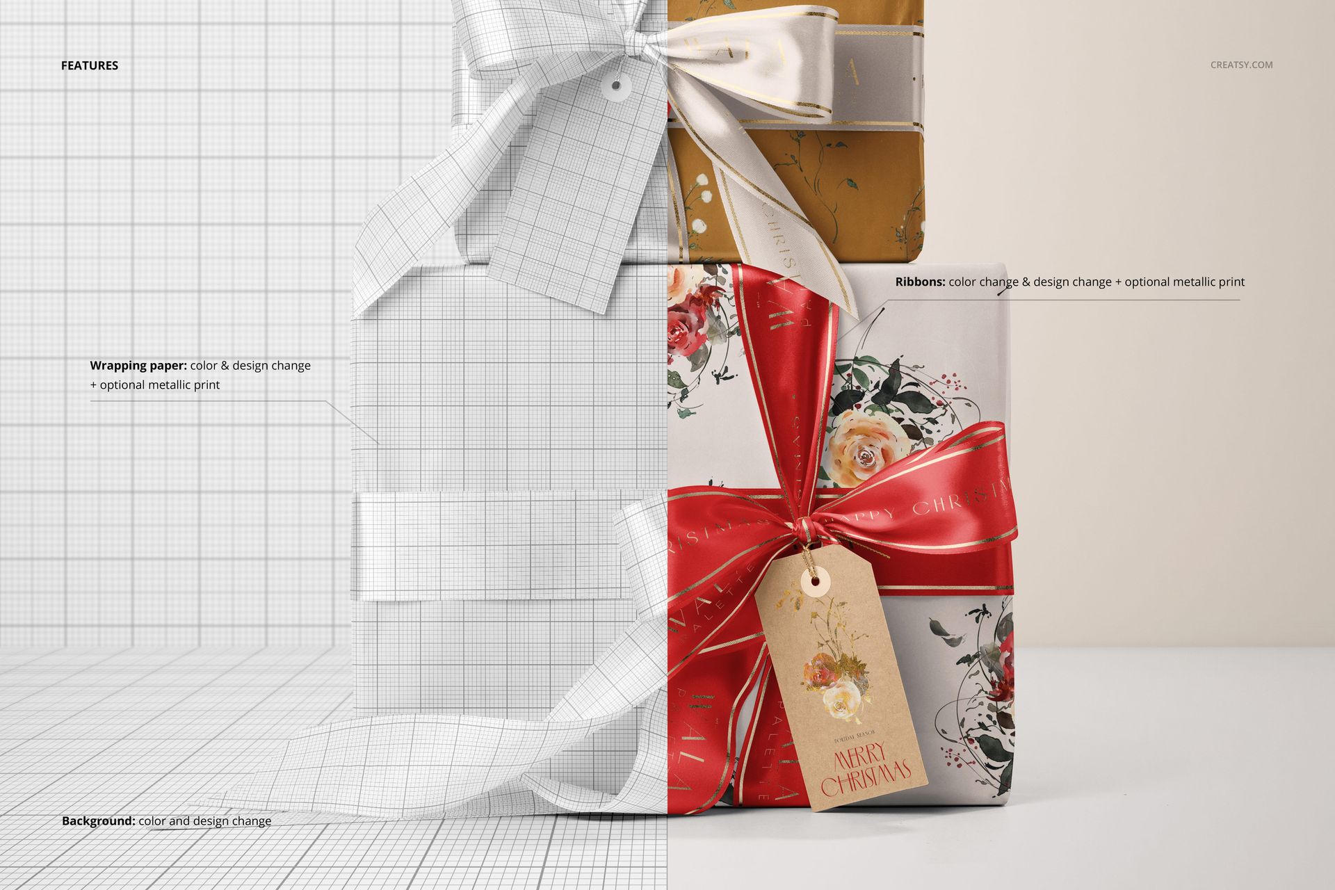 Stack of Christmas Presents Mockup - mockup screenshot 3