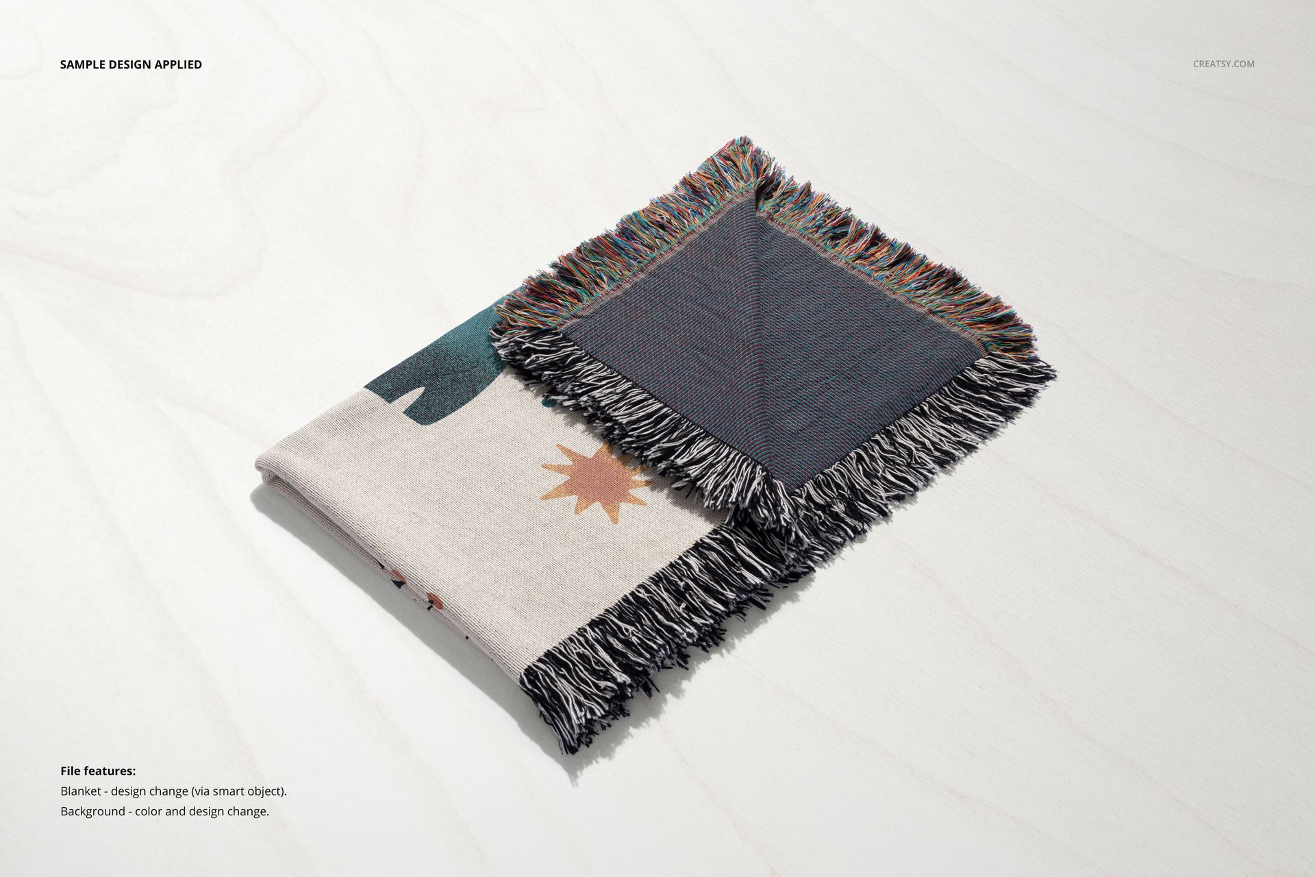 Jacquard Fringed Woven Throw Blanket Mockup Set v.5 - mockup screenshot 5
