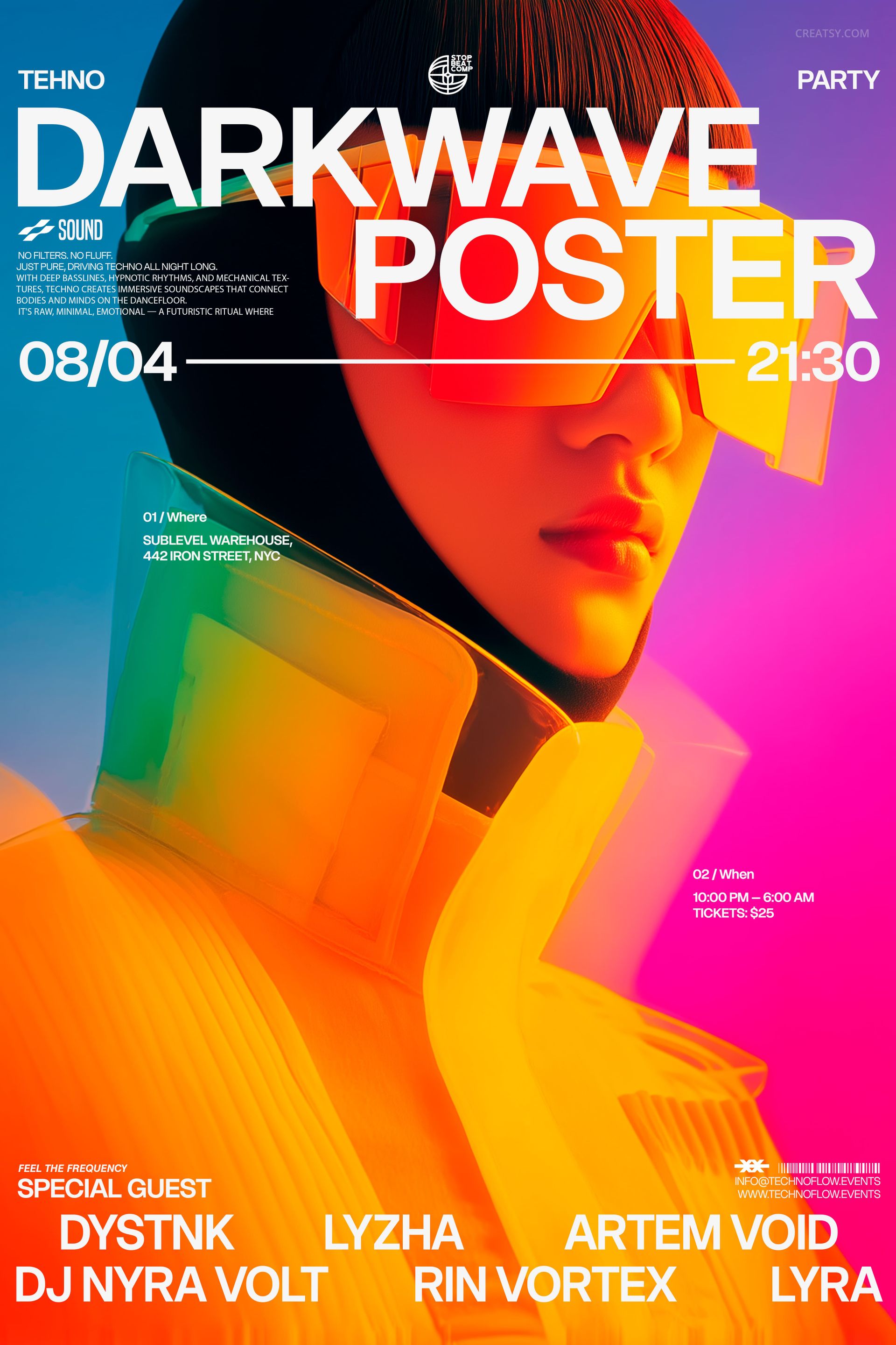 Neon Fusion Poster Template - mockup screenshot 3