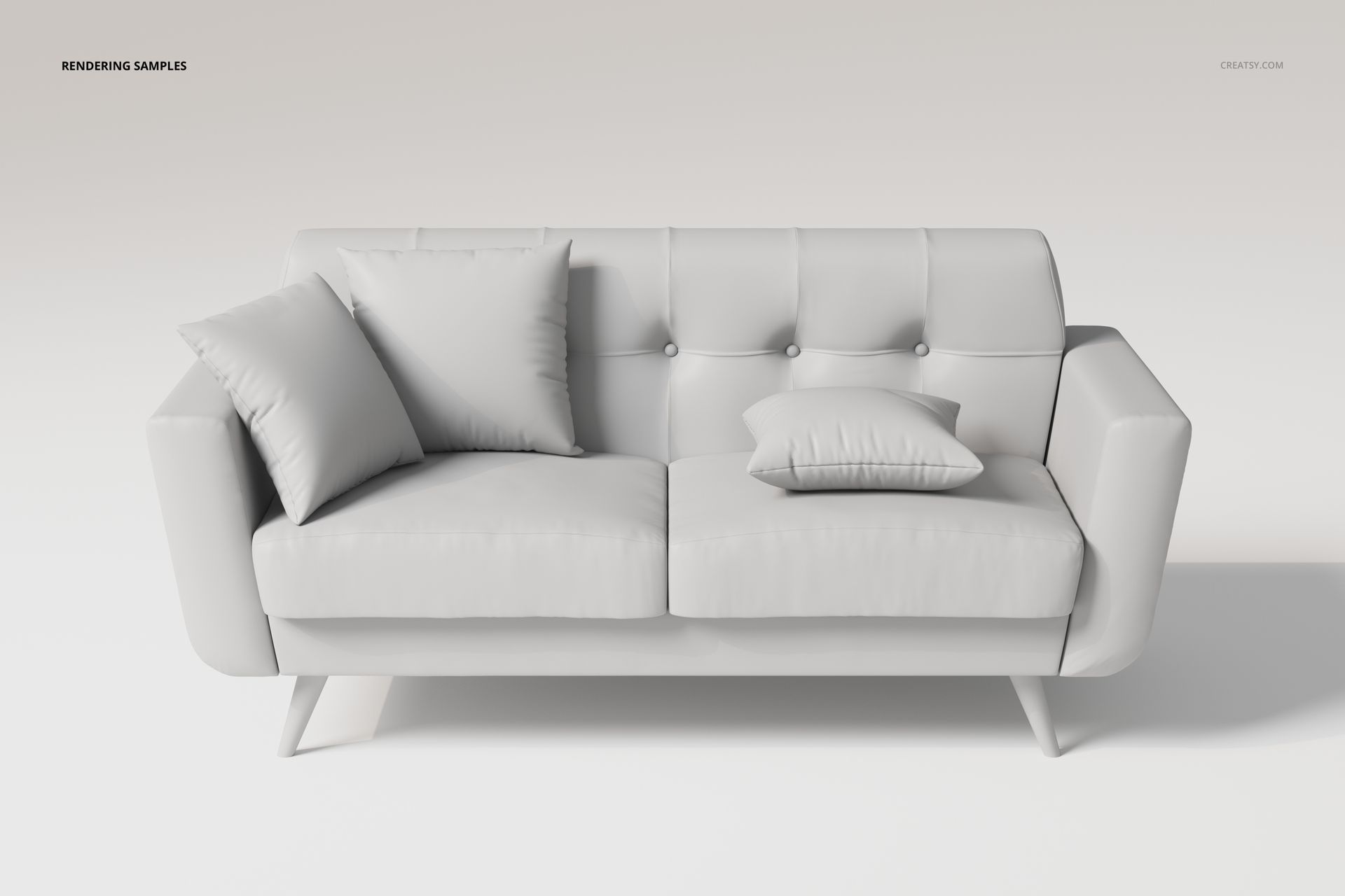 Fabric Scandinavian Style Sofa 3D Model - mockup screenshot 2