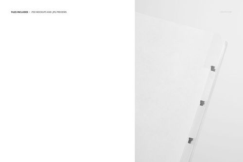 Stationery planner mockup featuring several divider tabs, photographed in a minimal and bright setting.