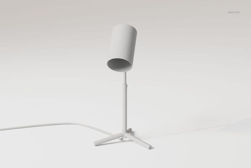 Adjustable cylinder desk lamp in matte white, shown from a front angle on a minimal light background.