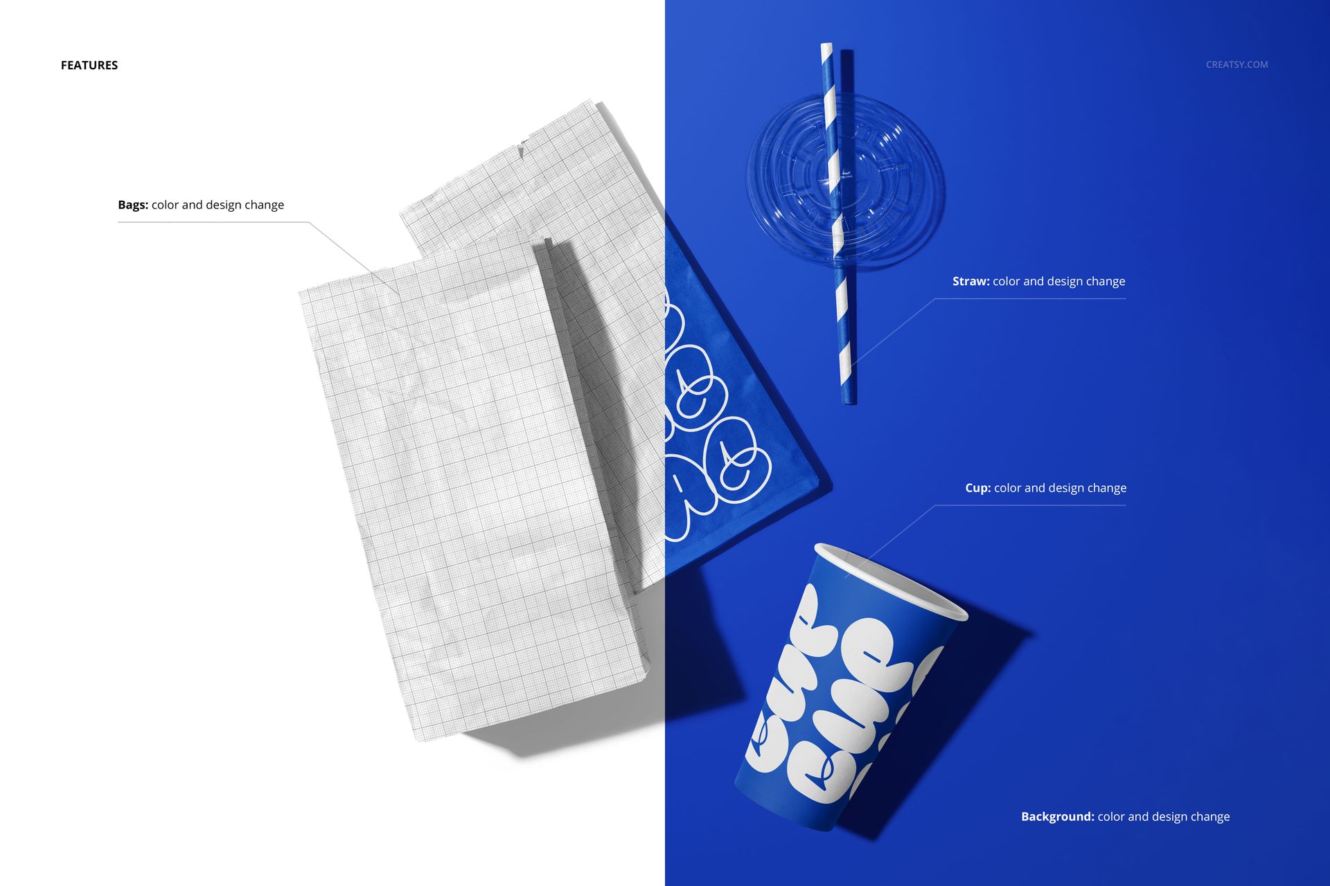 Paper Fast Food Bag Mockup Set - mockup screenshot 3