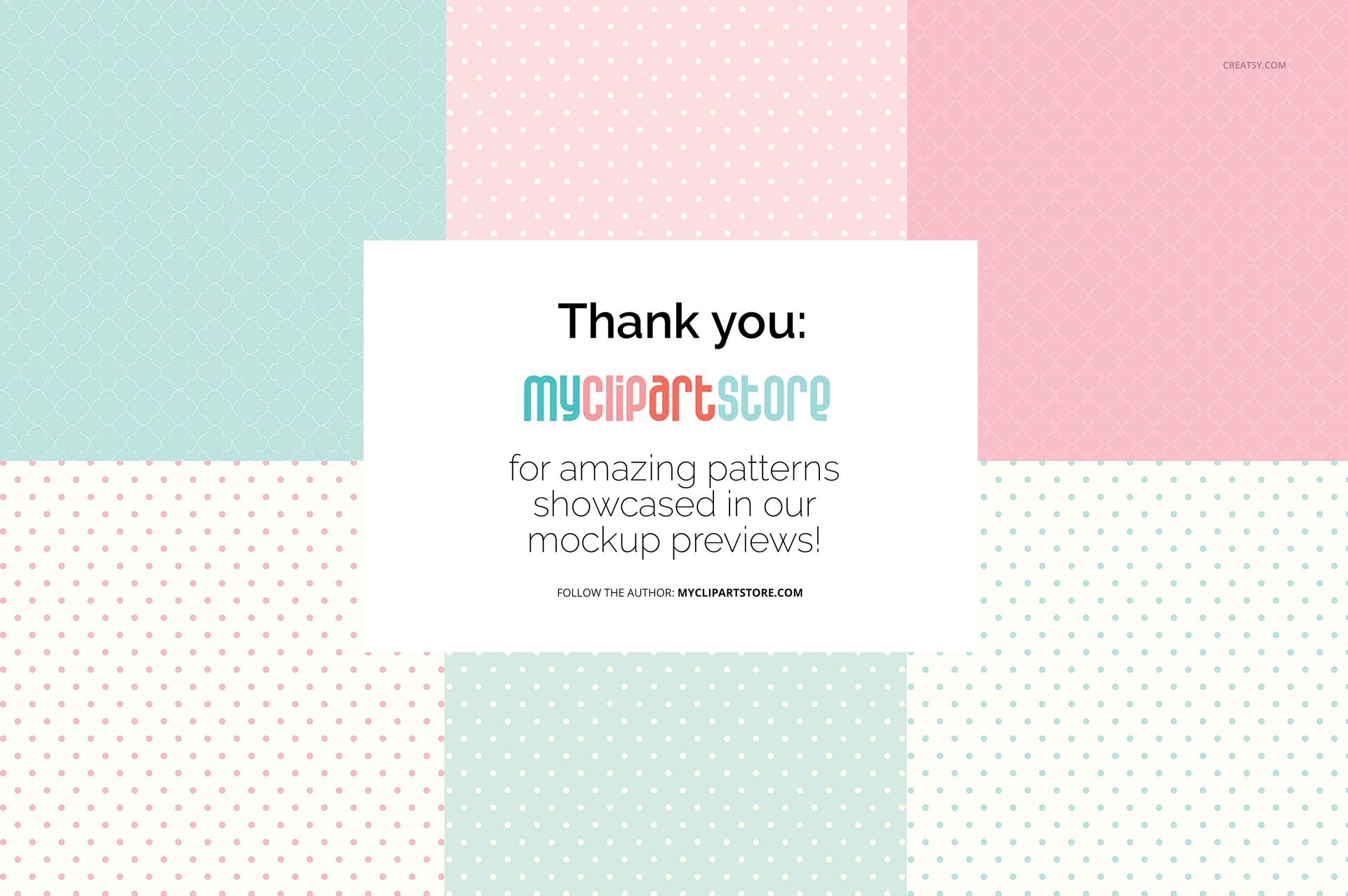 Fabric bolts mockup featuring pastel-colored cotton and jersey fabrics with dotted and solid patterns, top view layout.