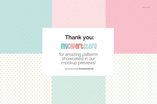 Fabric bolts mockup featuring pastel-colored cotton and jersey fabrics with dotted and solid patterns, top view layout.