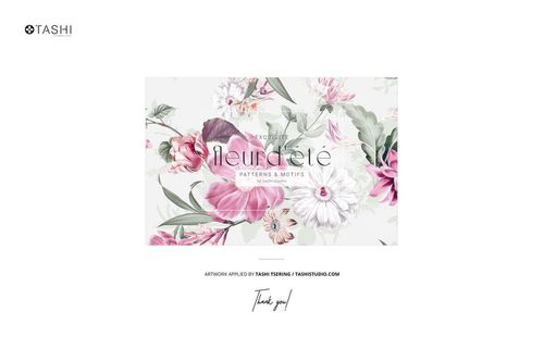 Front view of a short silk pajama mockup set featuring a floral pattern in pink and white tones on a light background.