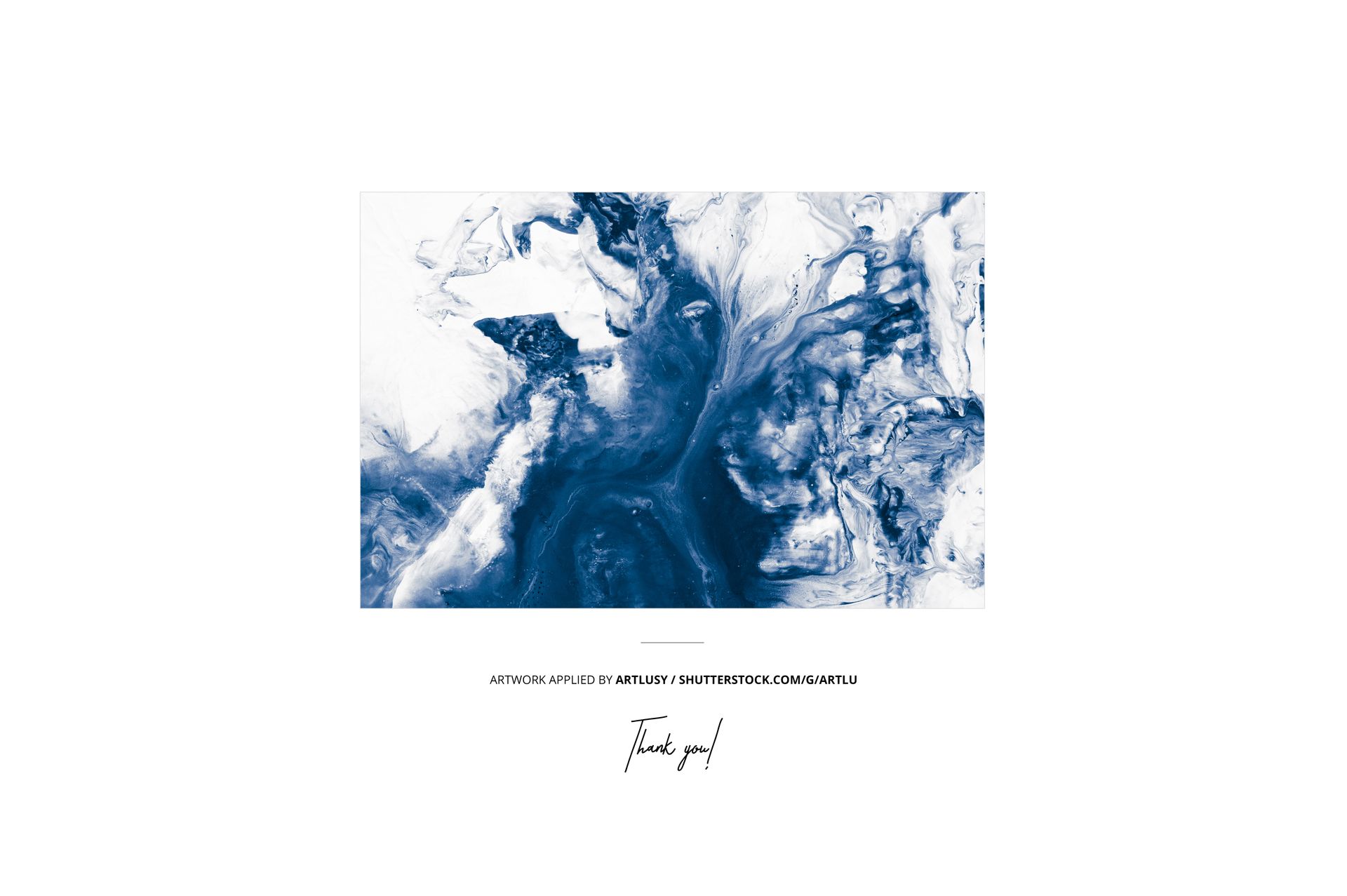 Top-down view of a rectangular pool float mockup with swirling blue and white abstract design, isolated on white.