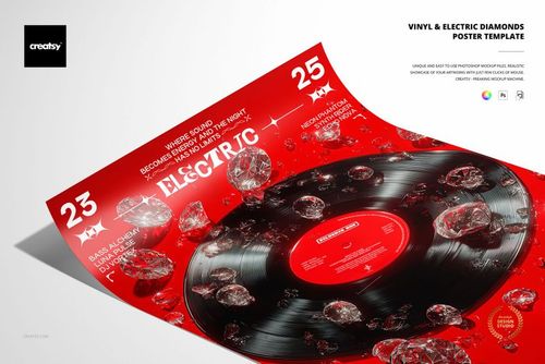 Vinyl Diamonds Poster Template - mockup preview 1