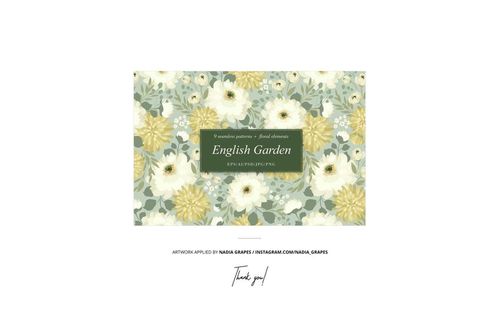 Floral patterned fabrics in shades of cream and green stacked neatly on a wooden plank, shown in a PSD mockup.