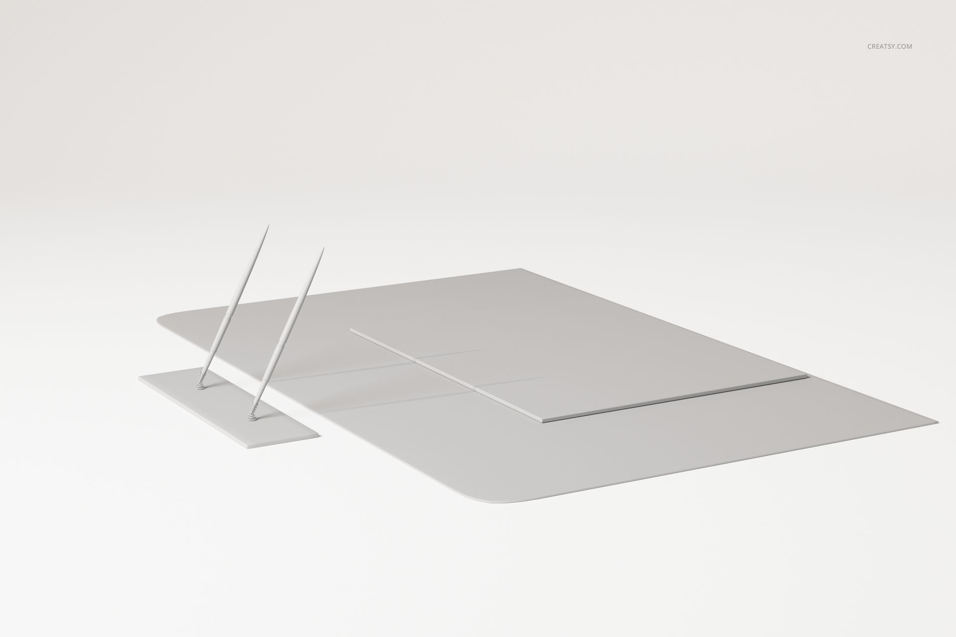 Office Desk Pad Set 3D Model - mockup screenshot 3