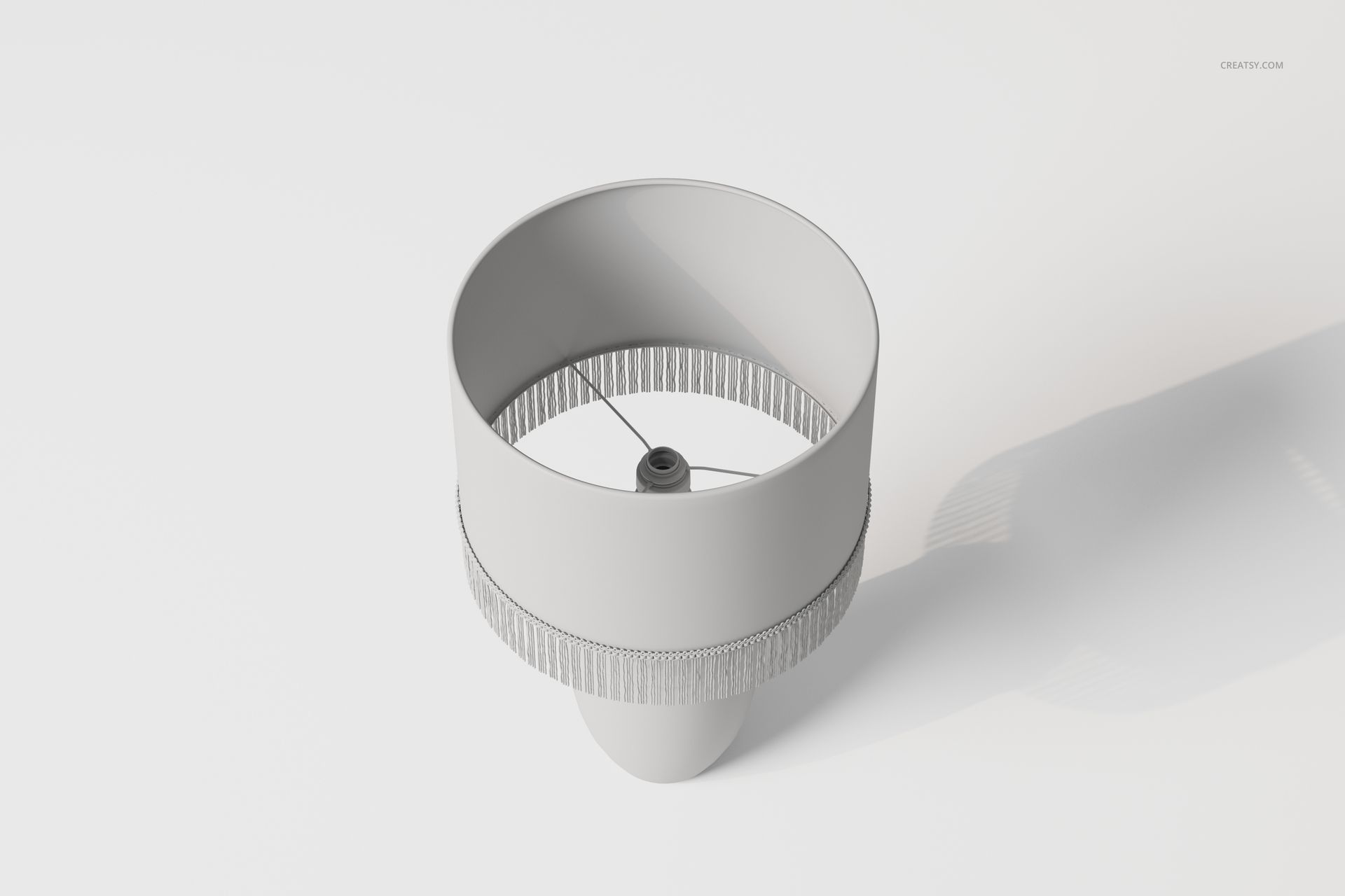 Vintage table lamp 3D model shown from a top angle, featuring a round lampshade and minimalist design on a white background.