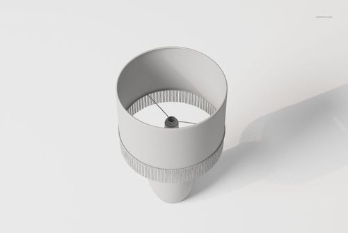 Vintage table lamp 3D model shown from a top angle, featuring a round lampshade and minimalist design on a white background.