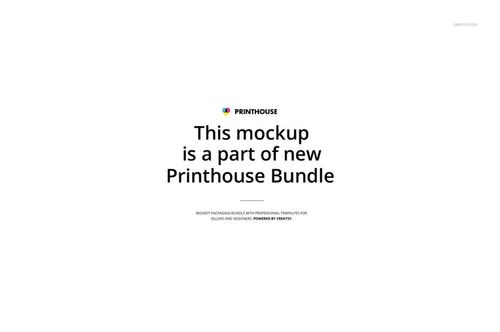 Centered text on a white background stating the mockup is part of a new Printhouse Bundle, with a small colorful logo above.