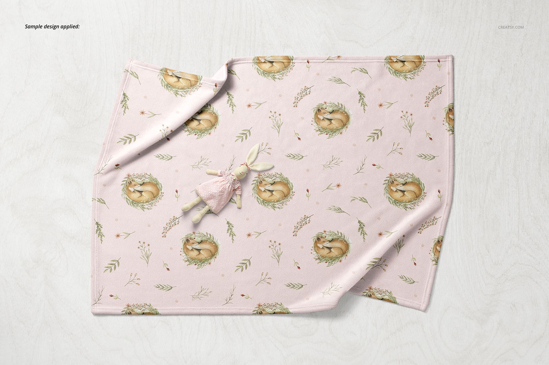 Soft Fleece Baby Blanket (Shawl) Mockup Set - mockup screenshot 8