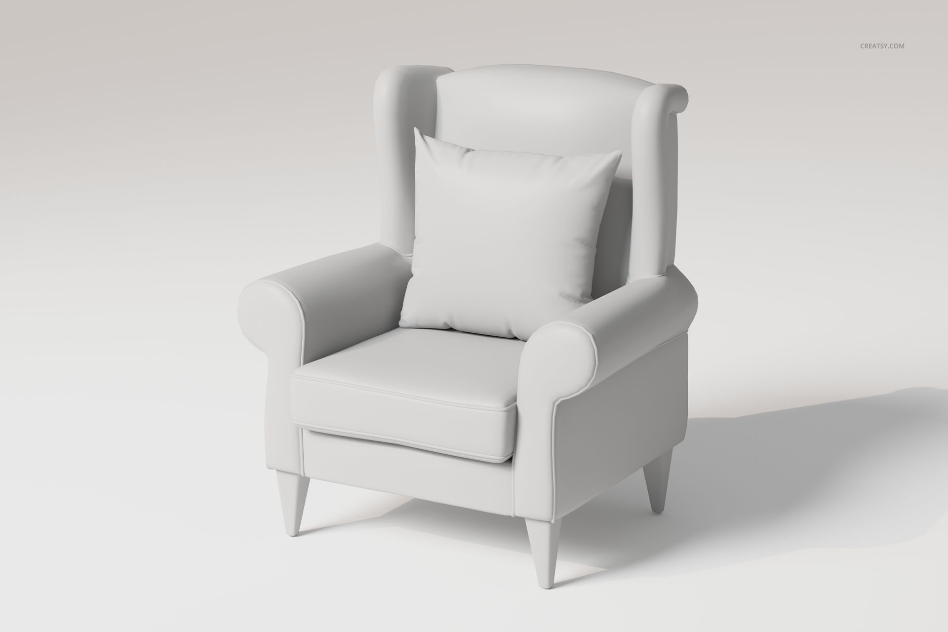 Wingback Chair 3D Model - mockup screenshot 3