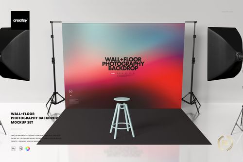 Wall and Floor Photography Backdrop Mockup Set - mockup preview 1