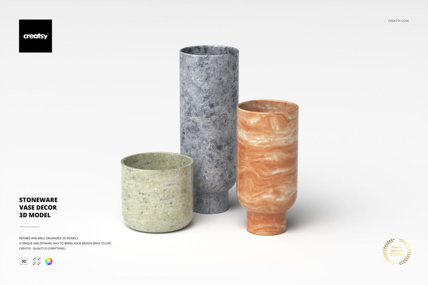 Stoneware Vase Decor 3D Model - mockup screenshot 1
